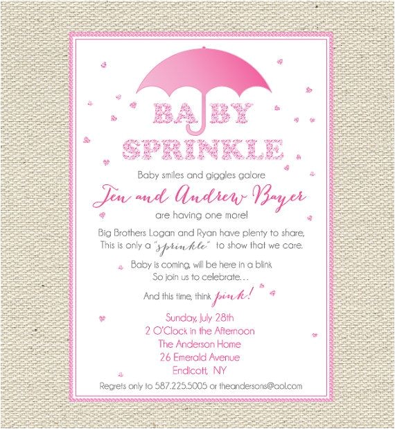 Party Sprinkles Invitations Baby Quot Sprinkles Quot Pink Baby Sprinkle Baby Shower