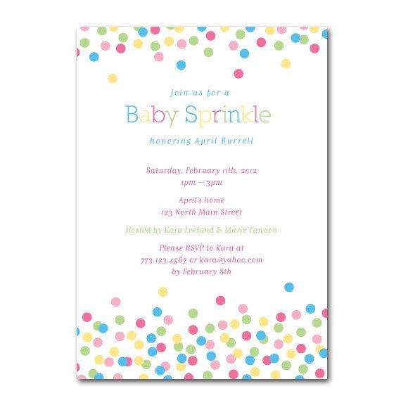 Party Sprinkles Invitations Custom Sprinkle Shower or Party Invitation 5×7 by