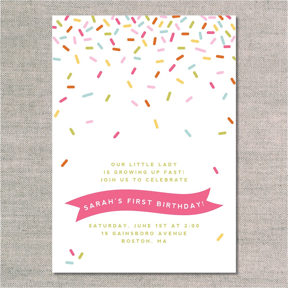 Party Sprinkles Invitations Raining Sprinkles Uh Oh Pasghettio