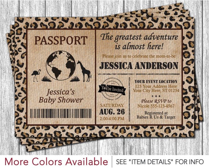 Passport Baby Shower Invitations Best 25 Safari Invitations Ideas On Pinterest