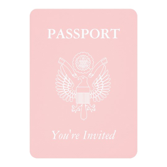 Passport Baby Shower Invitations Passport Baby Shower Girl Travel theme Party Card
