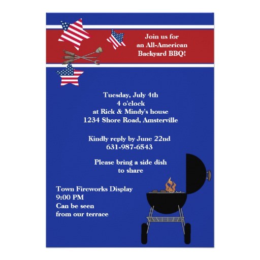 Patriotic Birthday Party Invitations Patriotic Party Bbq Invitation Zazzle