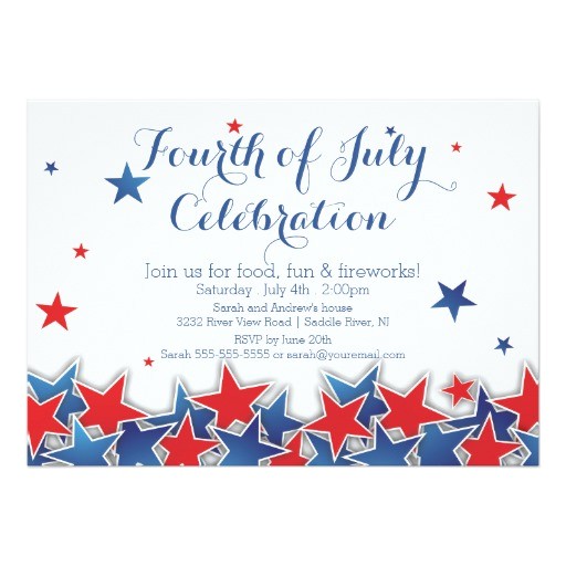 Patriotic Birthday Party Invitations Patriotic Stars 4th Of July Party Invitation Zazzle