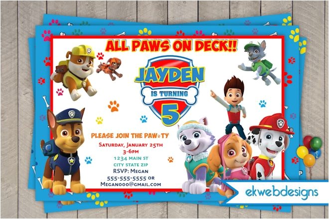 Paw Patrol Birthday Invitations Free Paw Patrol Birthday Invitations Nick Jr Custom Invites