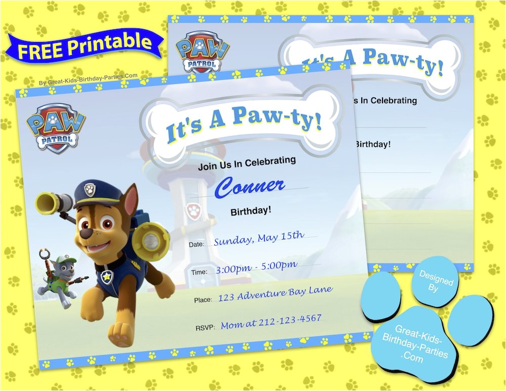 Paw Patrol Birthday Invitations Free Printable Paw Patrol Birthday
