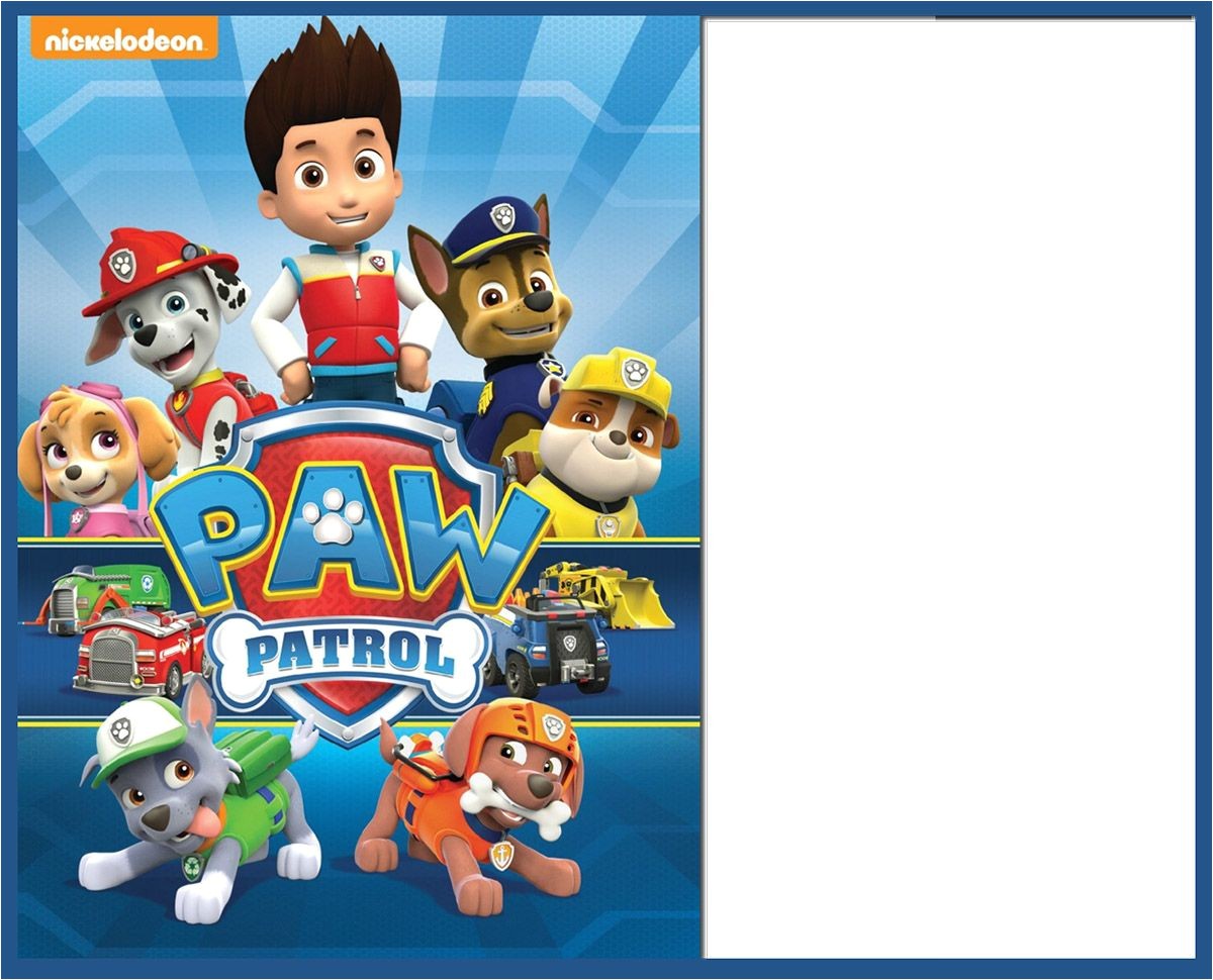 Paw Patrol Birthday Invitations Free Template Free Paw Patrol Invitation Template Free Printable