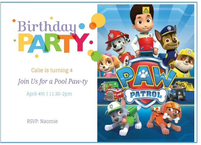 Paw Patrol Birthday Invites Free Free Printable Paw Patrol Birthday Invitation Ideas