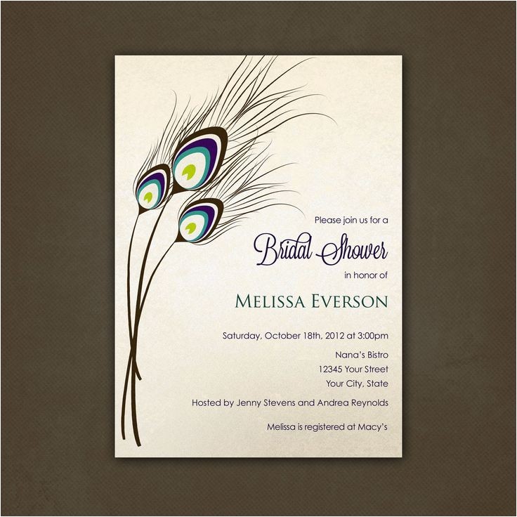 Peacock Bridal Shower Invitations Etsy Bridal Shower Invitations Bridal Shower Invitations Peacock