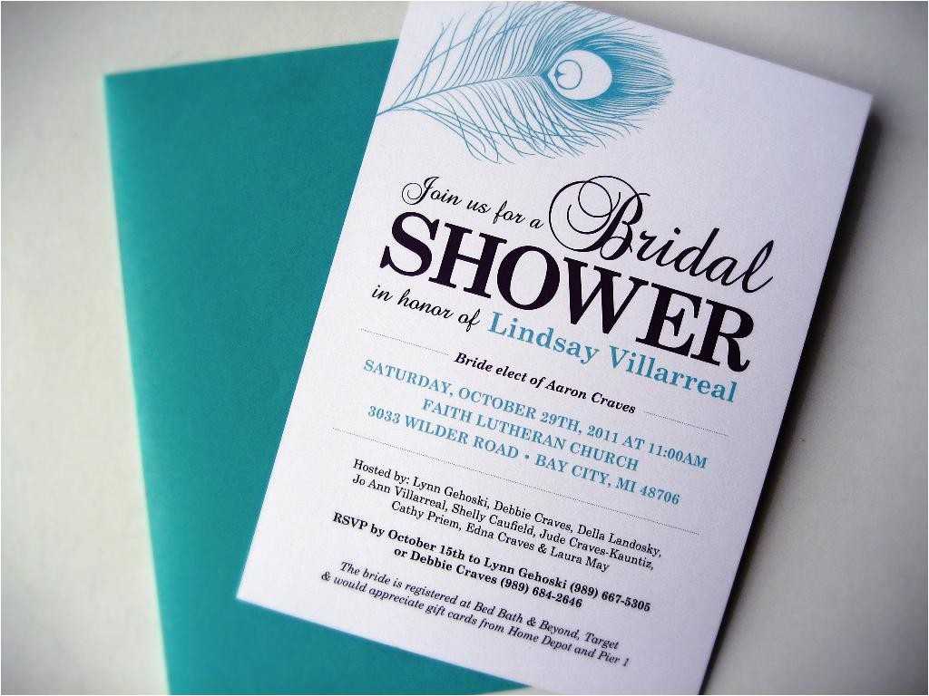 Peacock Bridal Shower Invitations Etsy Peacock Bridal Shower Invitations Etsy