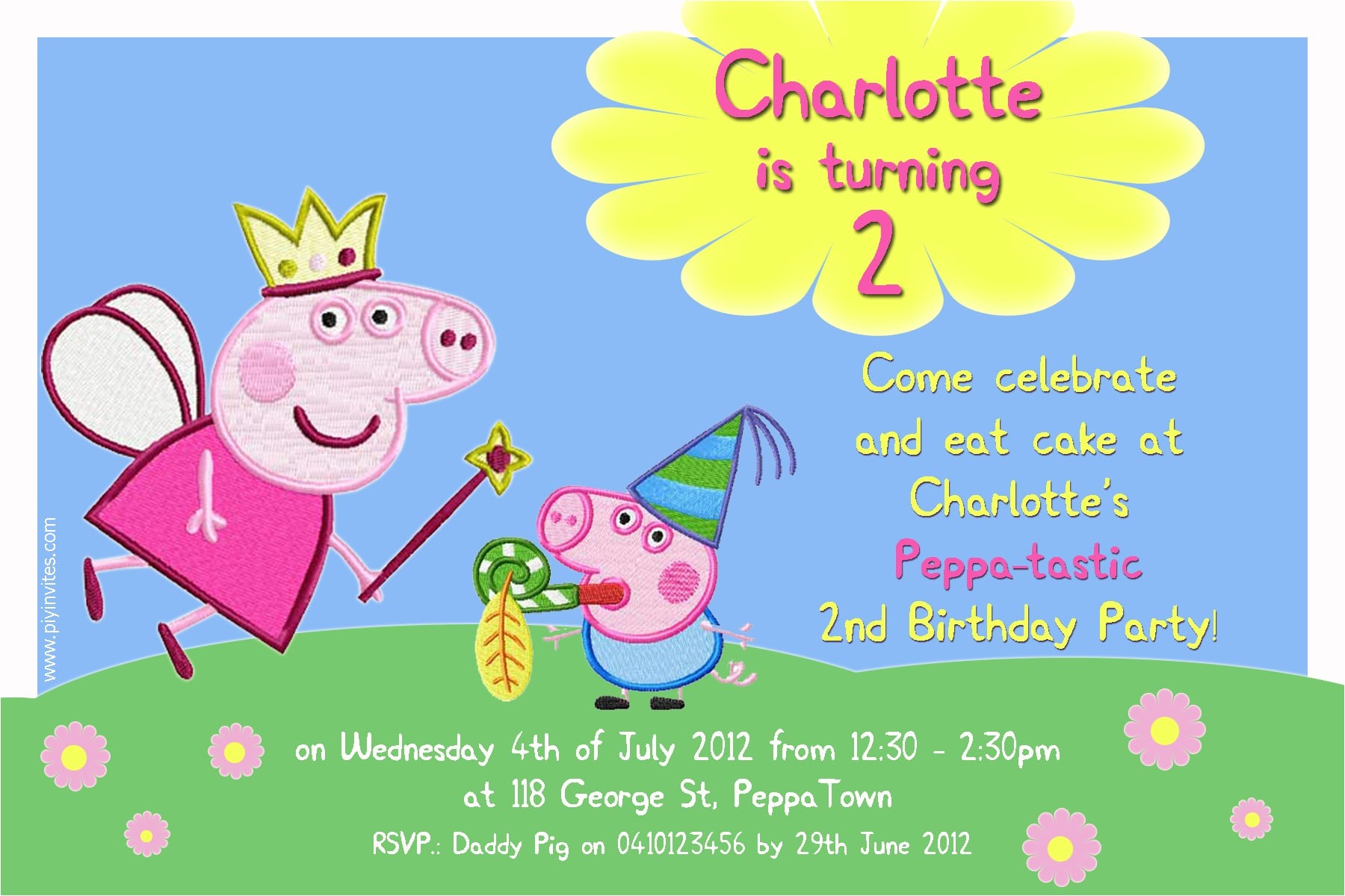 Peppa Pig Birthday Invitations Free Downloads Birthday Invitation Word Template Peppa Pig