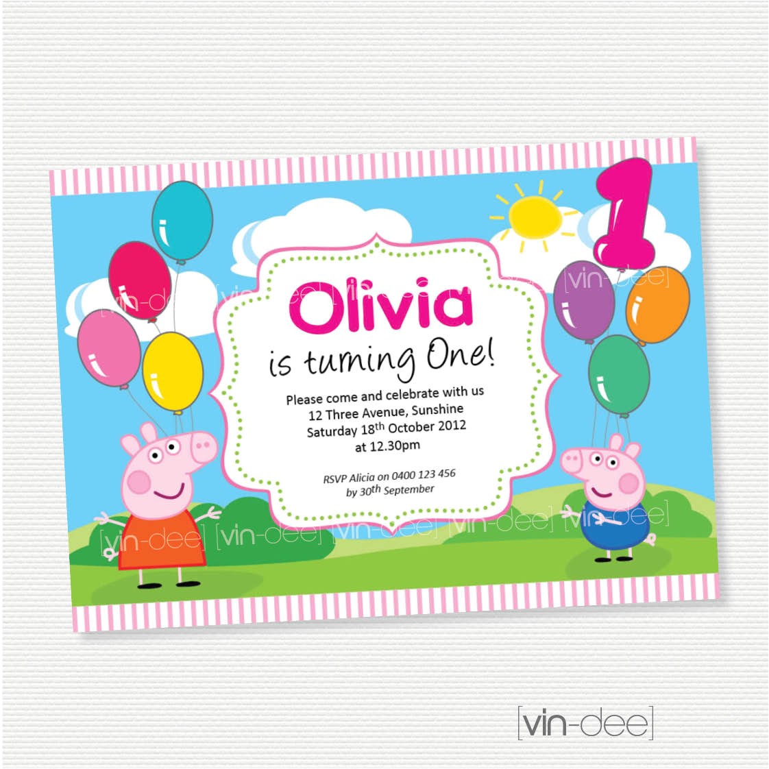 Peppa Pig Birthday Invitations Free Downloads Peppa Pig Balloons Birthday Invitation Diy Printables