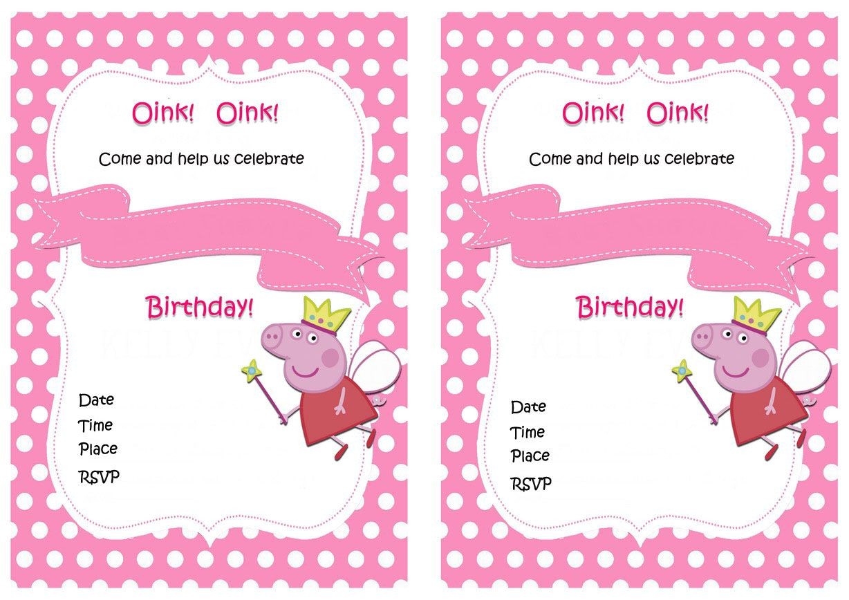 Peppa Pig Birthday Invitations Free Downloads Peppa Pig Birthday Invitations