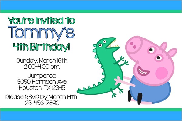 Peppa Pig George Party Invitations Peppa Pig Invitations Peppa Pig George Party Invitations Peppa Pig Invitations