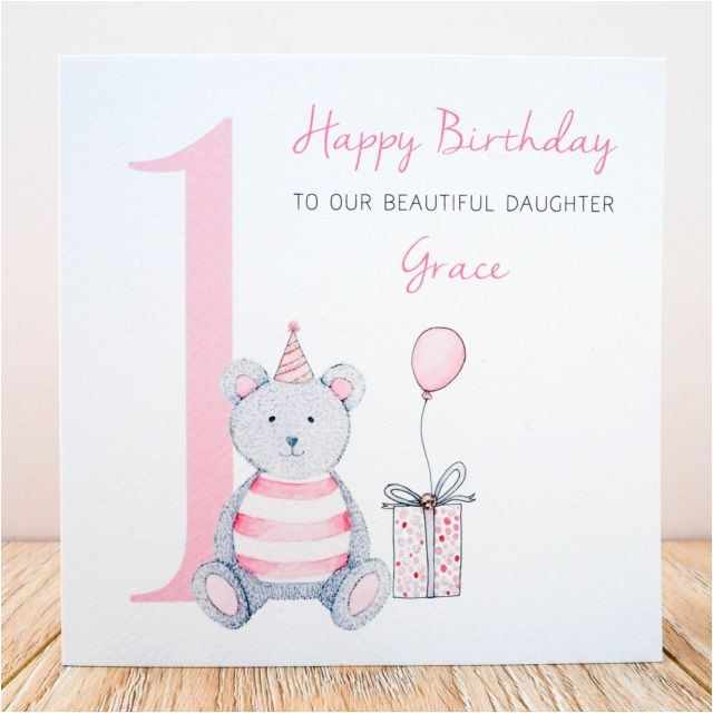 Personalised 1st Birthday Cards for Granddaughter Handmade Personalised 1st Birthday Card Niece Daughter