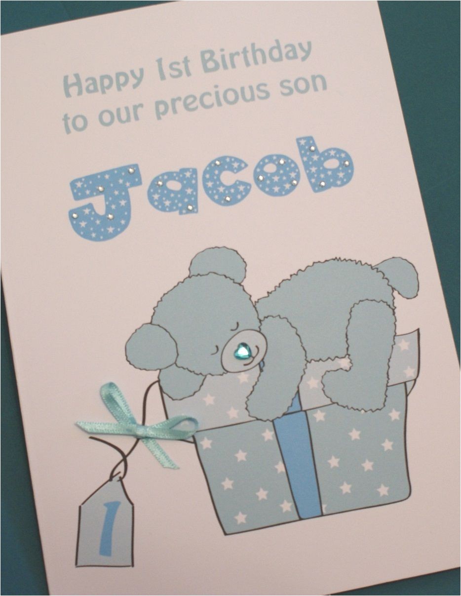 Personalised 1st Birthday Cards for Grandson Large Handmade Personalised Baby Boy 1st Birthday Card son Personalised 1st Birthday Cards for Grandson Large Handmade Personalised Baby Boy 1st Birthday Card son