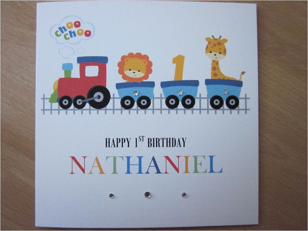 Personalised 1st Birthday Cards for Grandson Personalised Handmade Boys Train 1st First Birthday Card Personalised 1st Birthday Cards for Grandson Personalised Handmade Boys Train 1st First Birthday Card