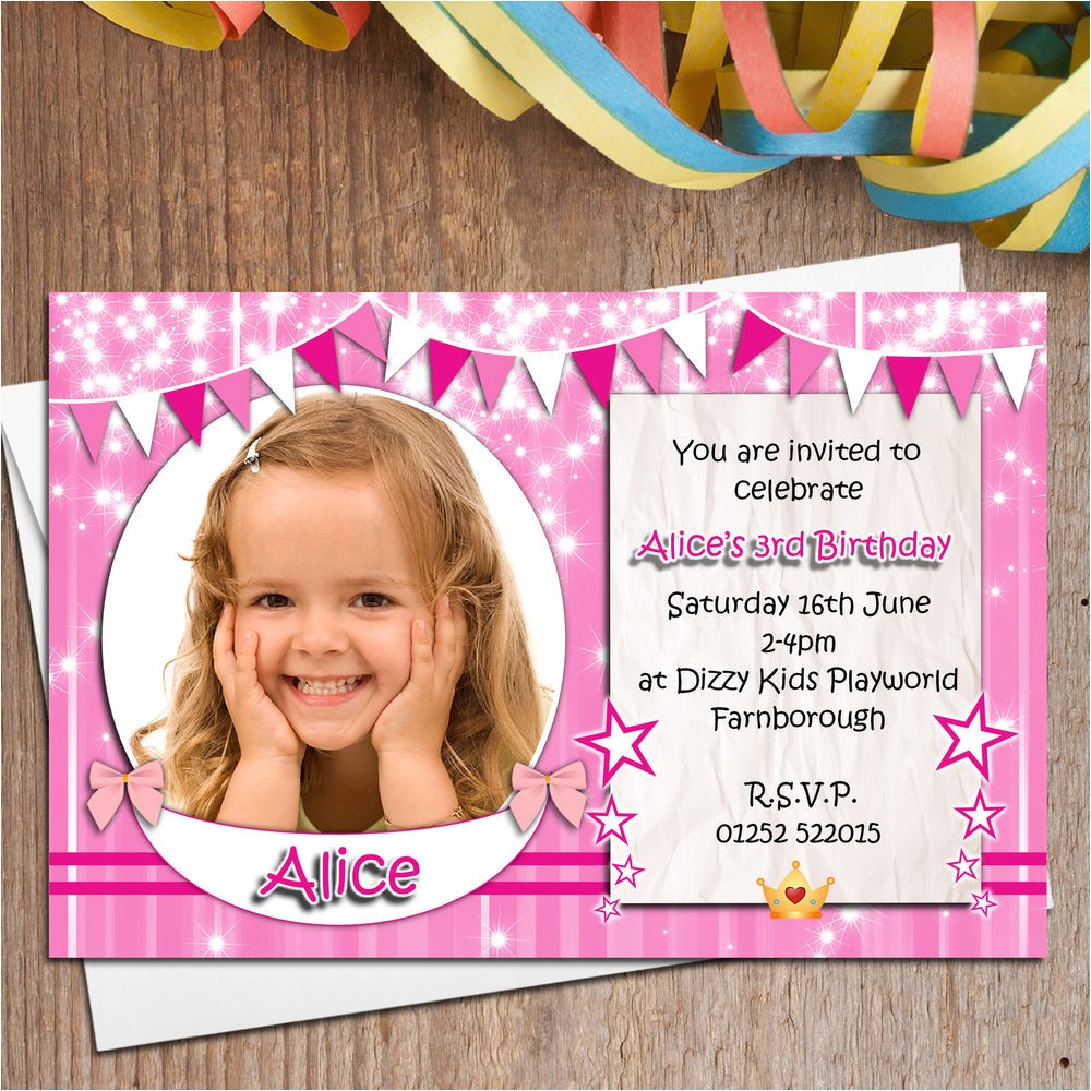 Personalised 1st Birthday Invitations Ebay 10 Personalised Girls Birthday Party Photo Invitations