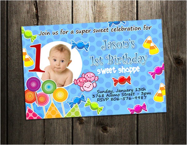 Personalised 1st Birthday Invitations Ebay Candyland Land Candy Birthday Party Invitation Custom 1st