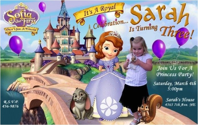 Personalised 1st Birthday Invitations Ebay sofia the First Birthday Party Invitations Custom