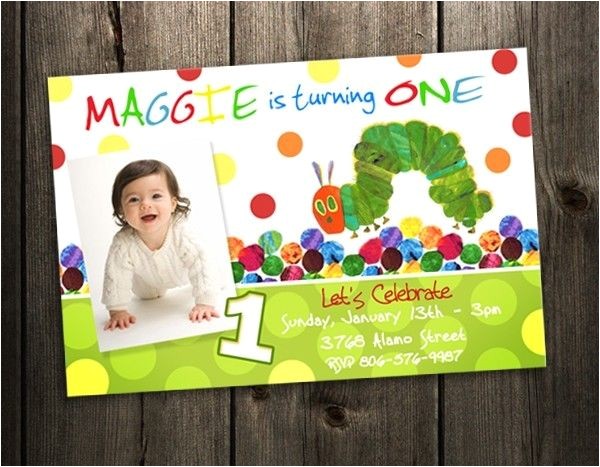 Personalised 1st Birthday Invitations Ebay Very Hungry Caterpillar Birthday Party Invitation Custom