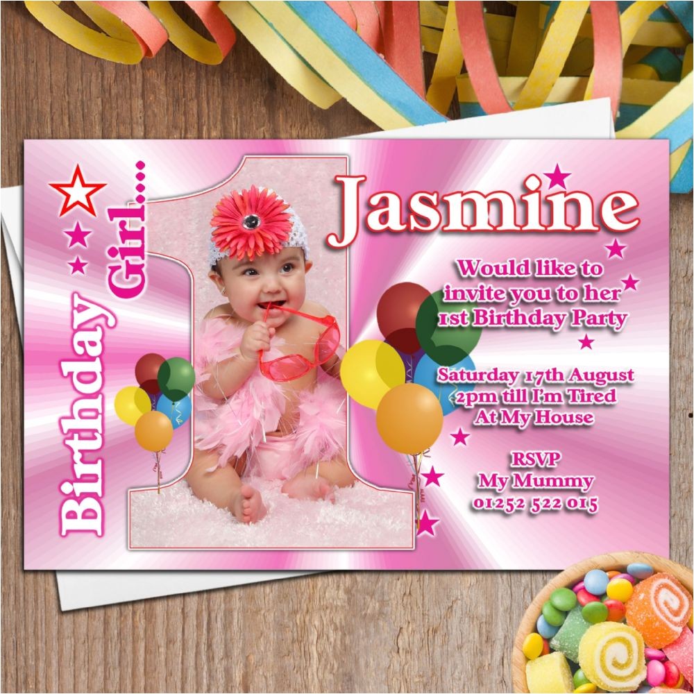 Personalised 1st Birthday Invites 10 Girls Personalised First 1st Birthday Party Photo Personalised 1st Birthday Invites 10 Girls Personalised First 1st Birthday Party Photo