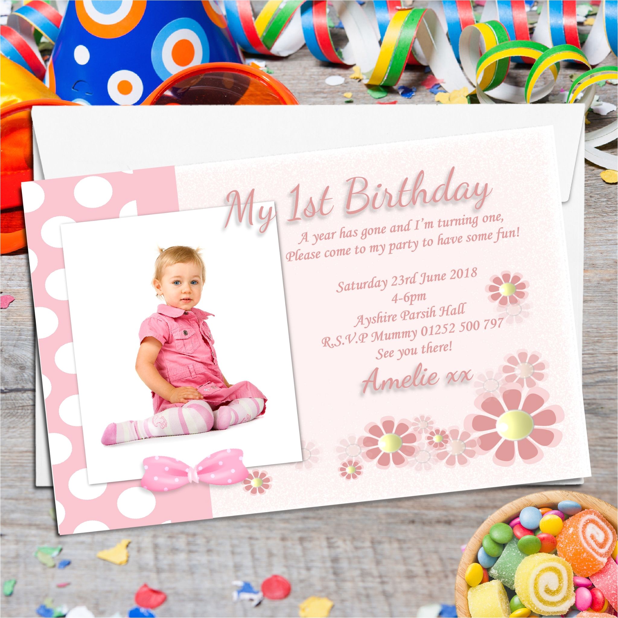Personalised 1st Birthday Invites 10 Personalised Girls First Birthday Party Photo Personalised 1st Birthday Invites 10 Personalised Girls First Birthday Party Photo