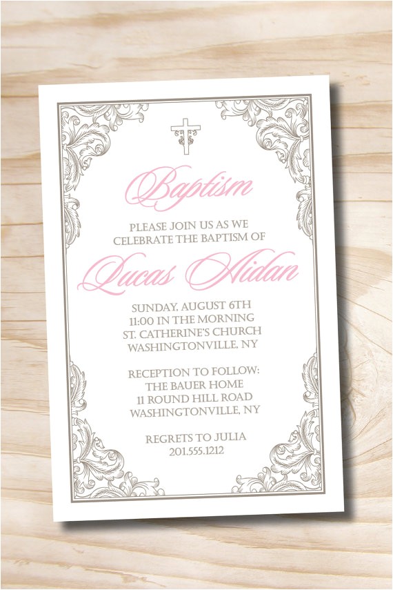 Personalized Baptism Invitation Free Fancy Baptism Custom Baptism Invitation Christening
