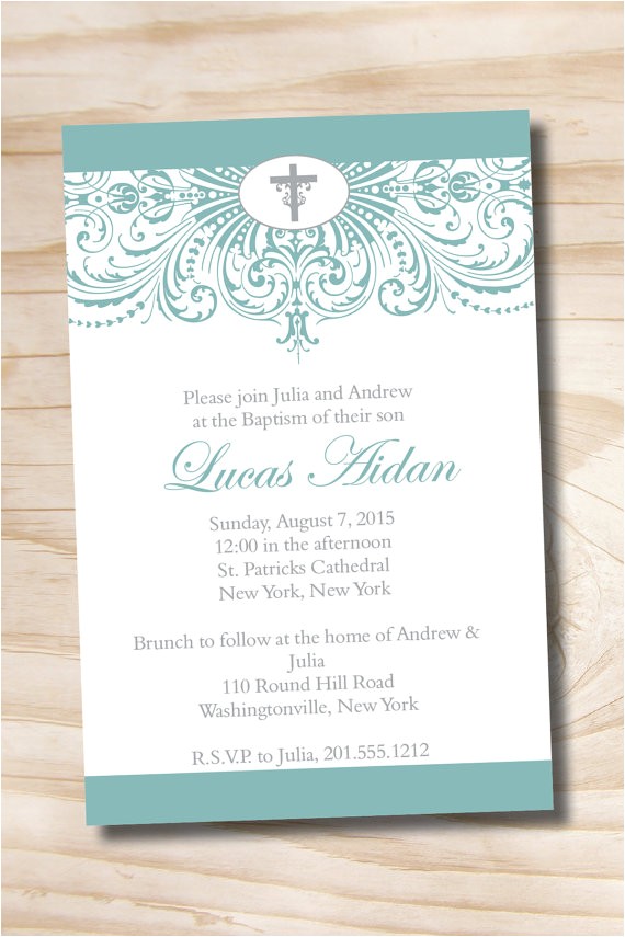 Personalized Baptism Invitation Free ornate Baptism Custom Baptism Invitation Christening
