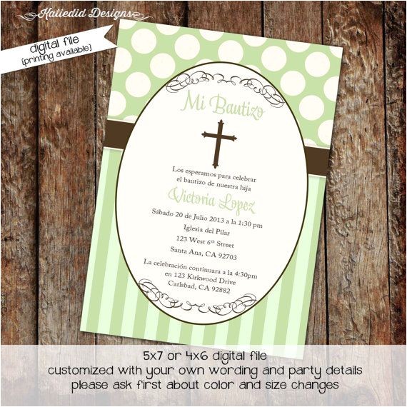 Personalized Baptism Invitations In Spanish Spanish Baptism Invitation Cross Christening Baby Boy