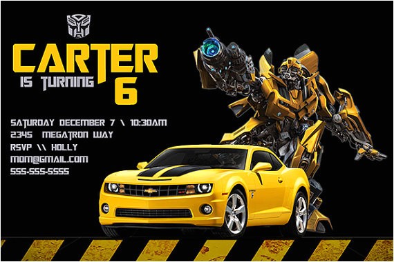 Personalized Transformer Birthday Invitations Transformers Birthday Invitation Personalized Birthday Party