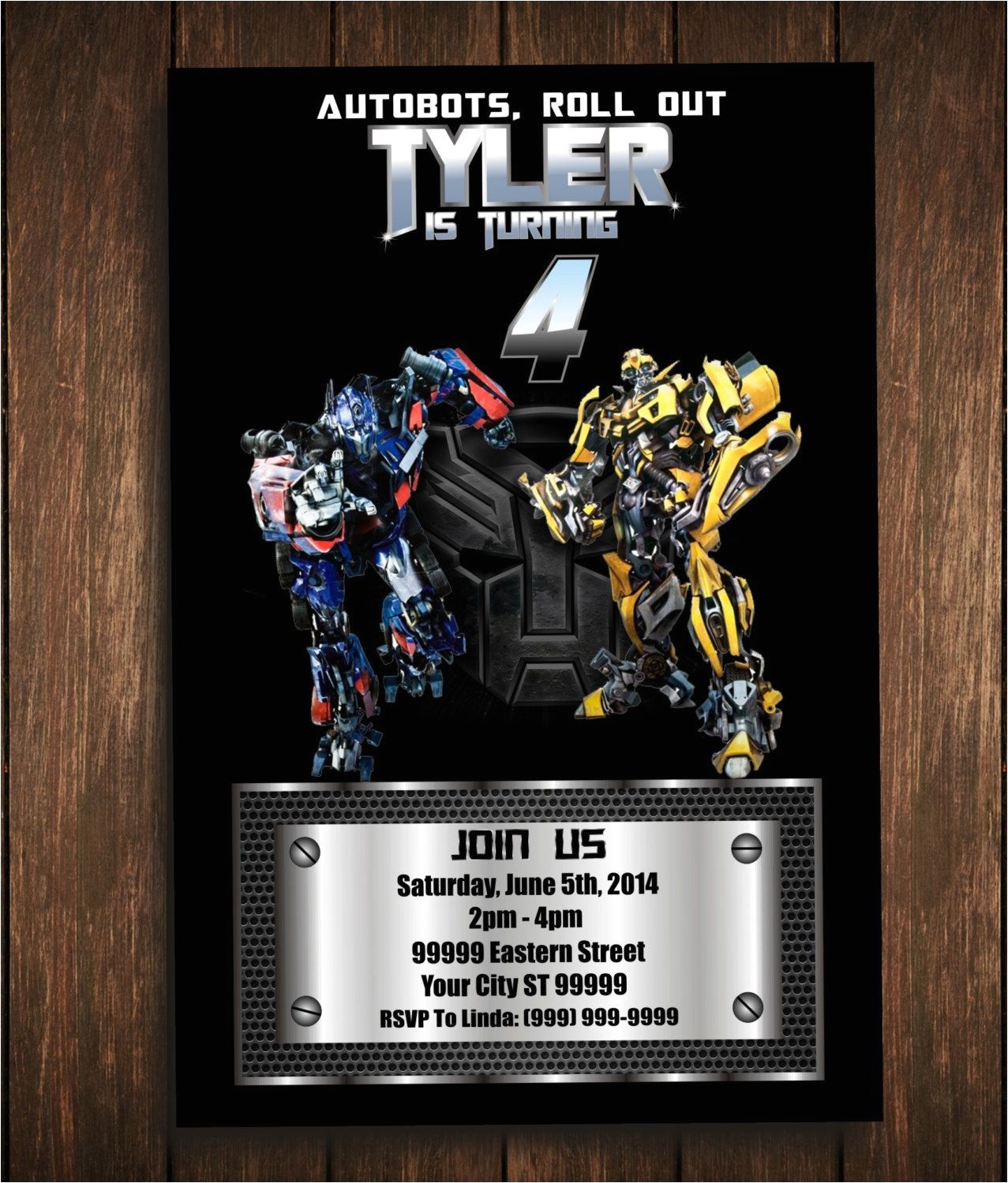 Personalized Transformer Birthday Invitations Transformers Digital Birthday Invitation Bumble Bee