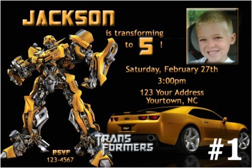 Personalized Transformer Birthday Invitations Transformers Personalized Photo Birthday Party Invitation