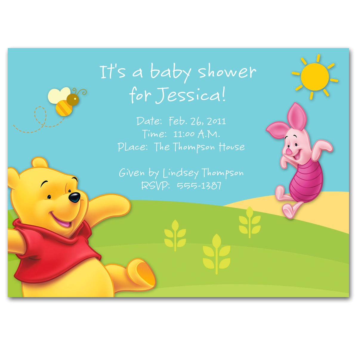 Personalized Winnie the Pooh Baby Shower Invitations Personalized Winnie the Pooh Baby Shower Invitations