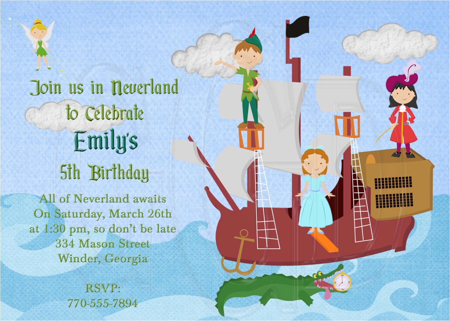 Peter Pan Birthday Invitation Wording Peter Pan Birthday Party Invitations Dolanpedia
