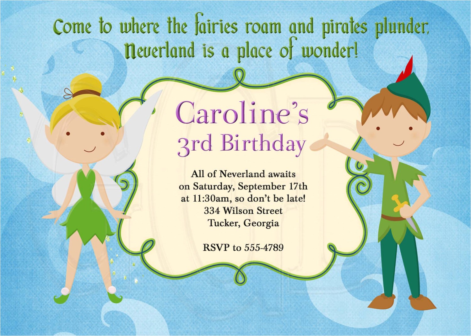 Peter Pan Birthday Invitation Wording Peter Pan Birthday Party Invitations Dolanpedia