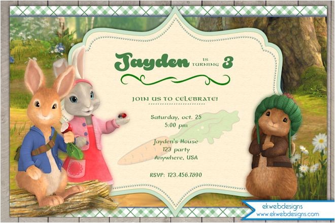 Peter Rabbit Nick Jr Birthday Invitations Nick Jr S Peter Rabbit Birthday Invitation Peter Rabbit