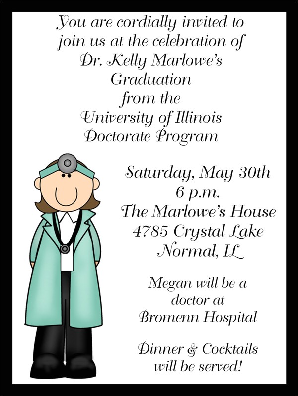 Phd Graduation Party Invitation Wording Female Doctorate Graduation Invitations