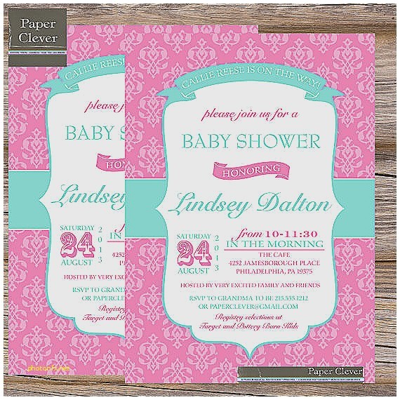 Pink and Aqua Baby Shower Invitations Baby Shower Invitation Unique Pink and Aqua Baby Shower
