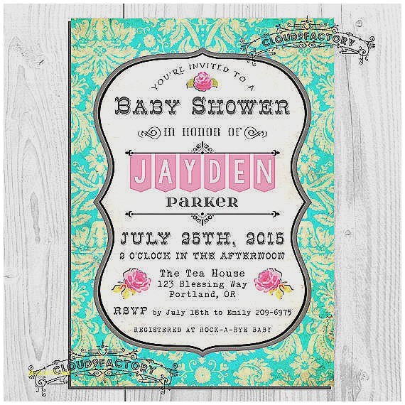 Pink and Aqua Baby Shower Invitations Baby Shower Invitation Unique Pink and Aqua Baby Shower