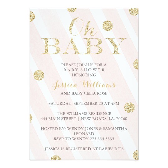 Pink and Gold Baby Shower Invitations Free Blush Pink and Gold Baby Shower Invitations