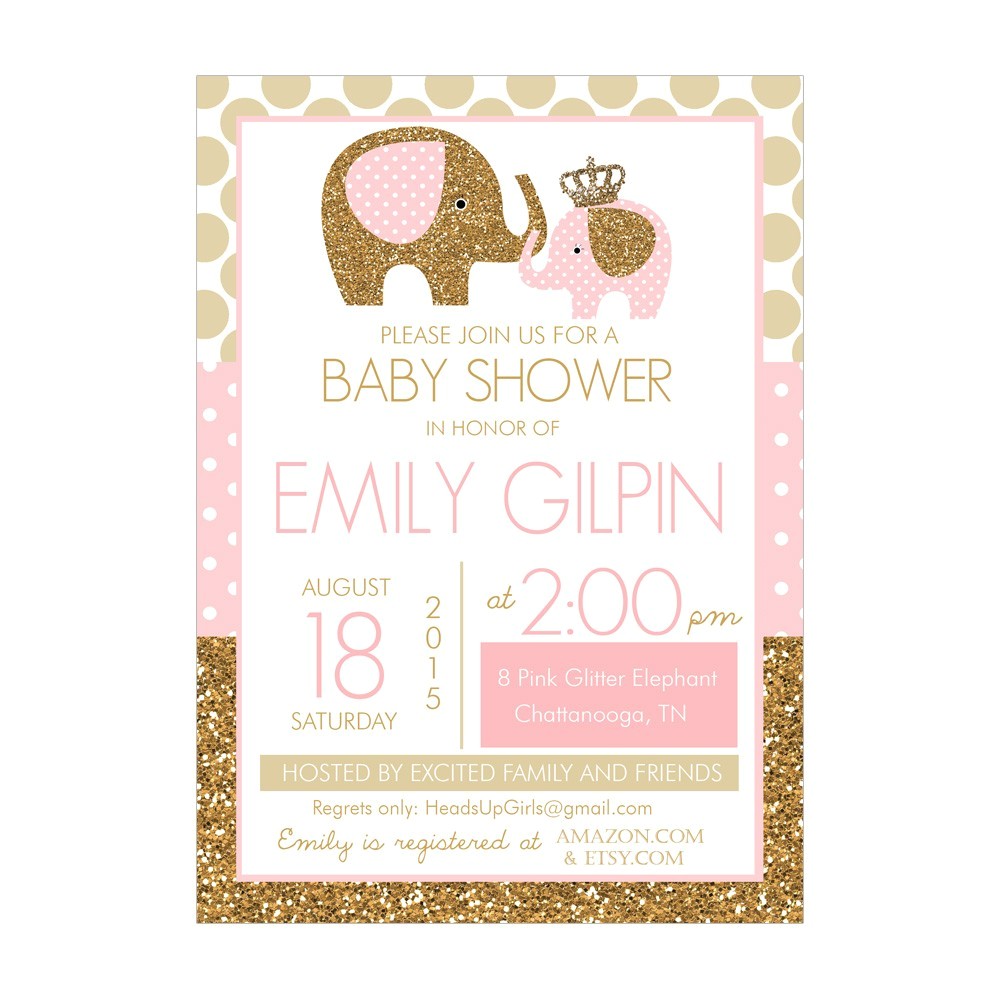 Pink and Gold Baby Shower Invitations Free Pink and Gold Baby Shower Invitations Templates Designs