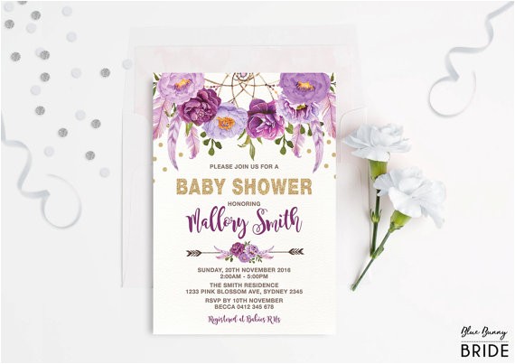 Pink and Lavender Baby Shower Invitations Lavender Baby Shower Invitations Sempak A5e502