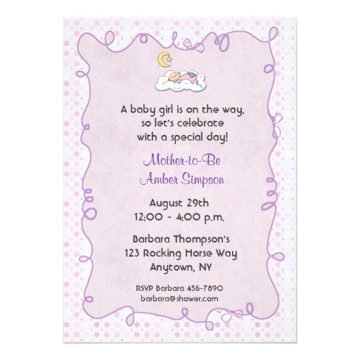 Pink and Lavender Baby Shower Invitations Pink Purple Polka Dots Baby Shower Invitation