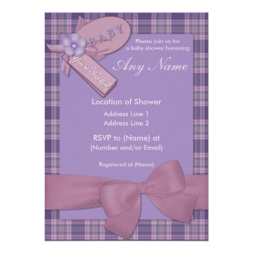 Pink and Lavender Baby Shower Invitations Pretty In Pink and Purple Baby Shower Invitations 5" X 7