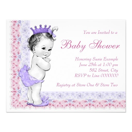 Pink and Lavender Baby Shower Invitations Sweet Baby Pink and Purple Baby Shower 4 25" X 5 5