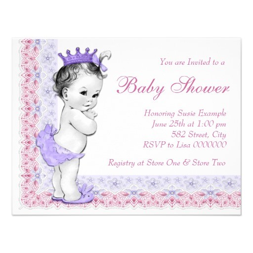 Pink and Lavender Baby Shower Invitations Sweet Baby Pink and Purple Baby Shower 4 25" X 5 5