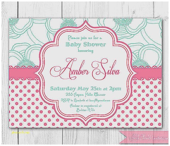 Pink and Turquoise Baby Shower Invitations Baby Shower Invitation Unique Pink and Aqua Baby Shower