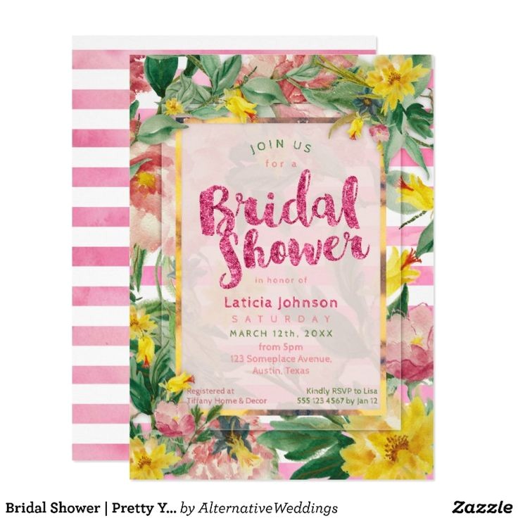 Pink and Yellow Bridal Shower Invitations Bridal Shower Pink and Yellow Bridal Shower Invitations Bridal Shower