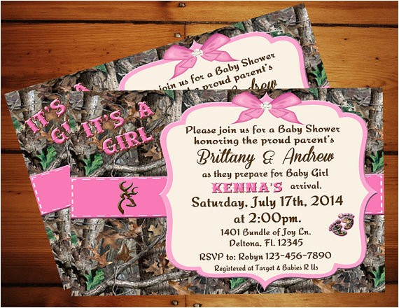 Pink Camo Baby Shower Invites It S A Girl Camo Baby Shower Invitation Pink Camo