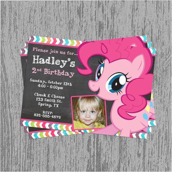 Pinkie Pie Birthday Invitations My Little Pony Pinkie Pie Birthday Invitation Digital File